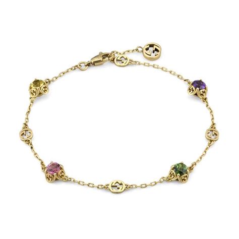 gucci interlocking g bracelet 18kt yellow gold : one size|Gucci sterling silver charm bracelet.